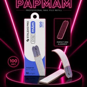 STALEKS EXPERT 20 papmAm Yumuşak tabanlı düz törpüleme için değiştirilebilir yedek zımpara, 100 grit (25 adet)